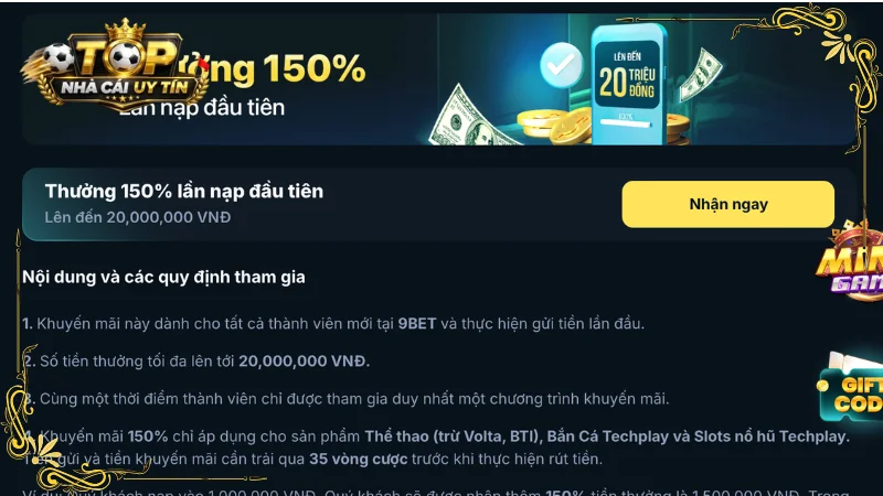 9BET khuyến mãi 2